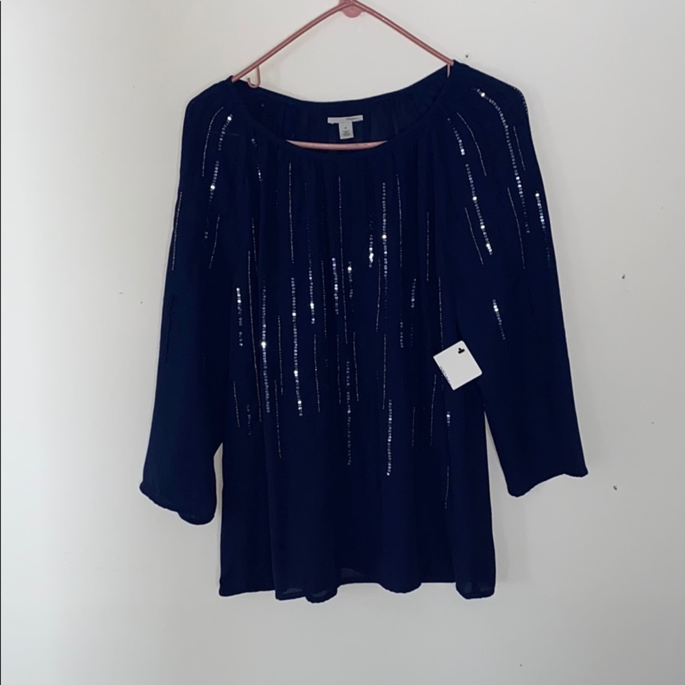 Navy Halogen Blouse